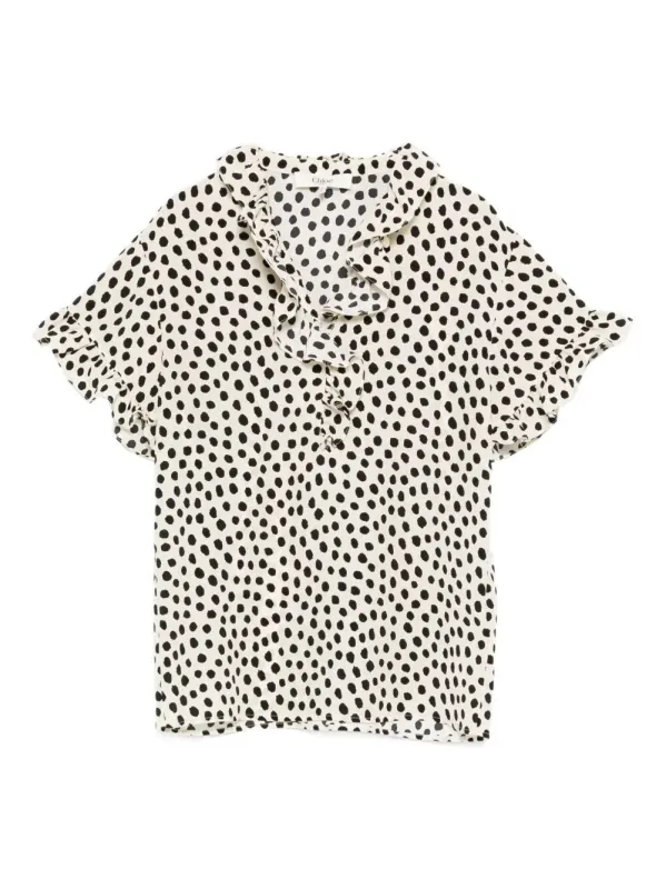 BEIGE SS TOP BLACK POLKA DOTS sold by Lord & Taylor