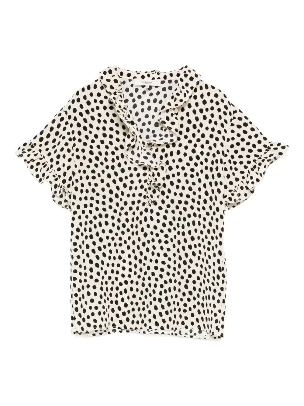 BEIGE SS TOP BLACK POLKA DOTS sold by Lord & Taylor