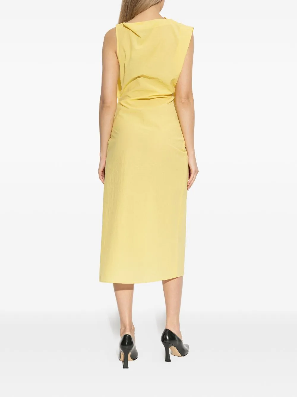 YELLOW SLEEVELESS DRAP MAXI DRESS sold by Lord & Taylor product image thumbnail 2