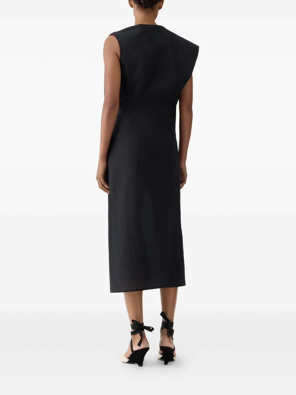 BLACK SLEEVELESS DRAP MAXI DRESS sold by Lord & Taylor product image thumbnail 2