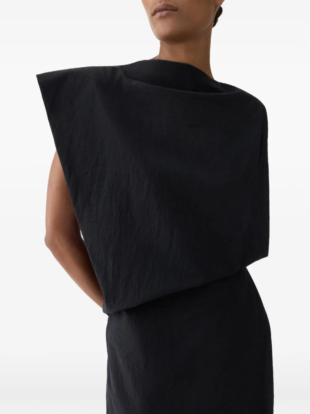 BLACK SLEEVELESS DRAP MAXI DRESS sold by Lord & Taylor product image thumbnail 3