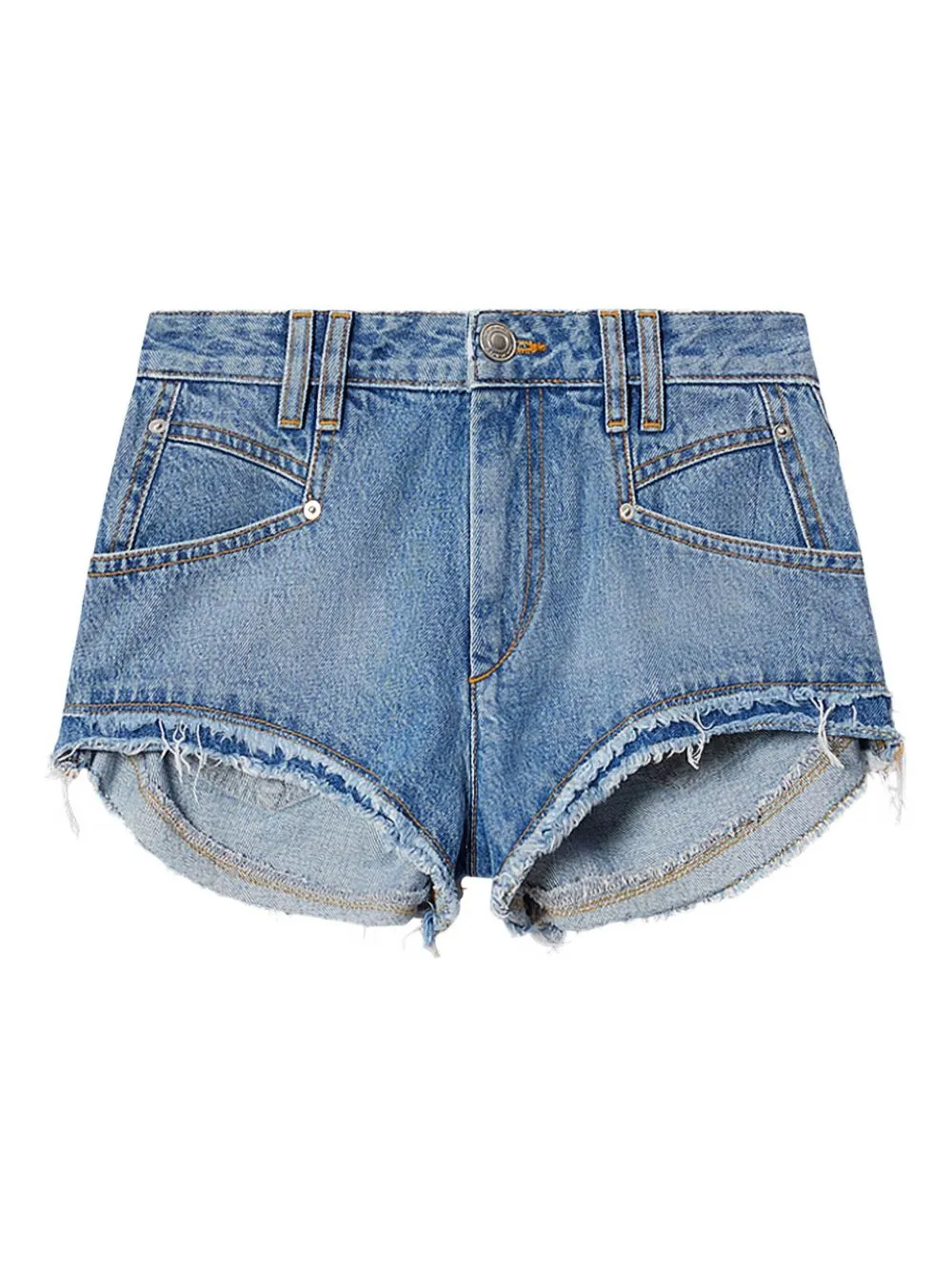 ENEIDALA DENIM SHORTS WITH FRINGE sold by Lord & Taylor
