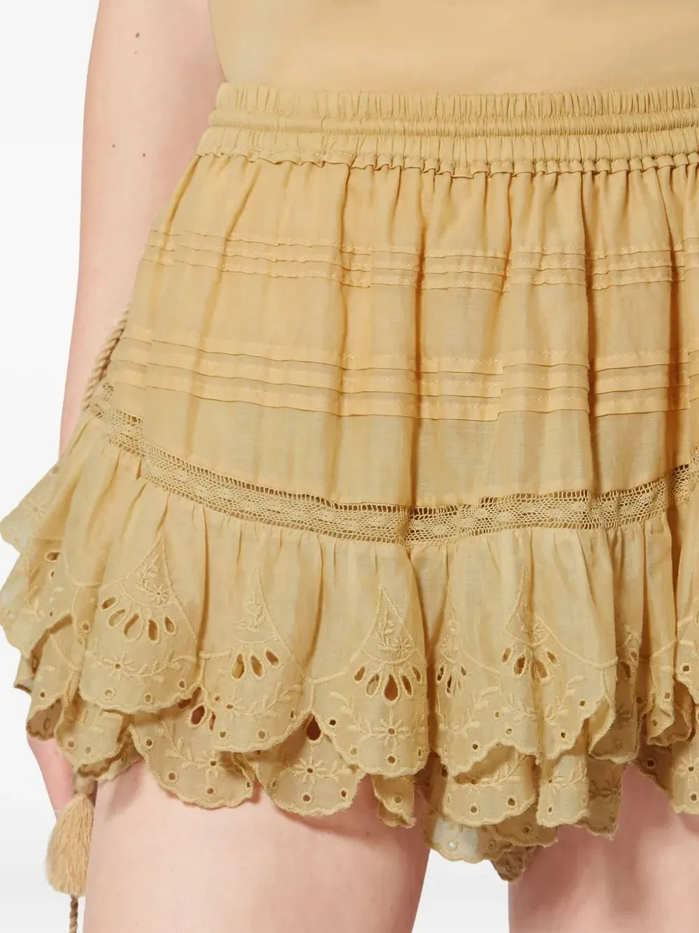 MUSTARD PURIA SHORTS RUFFLES ELASTIC WAIST sold by Lord & Taylor product image thumbnail 5