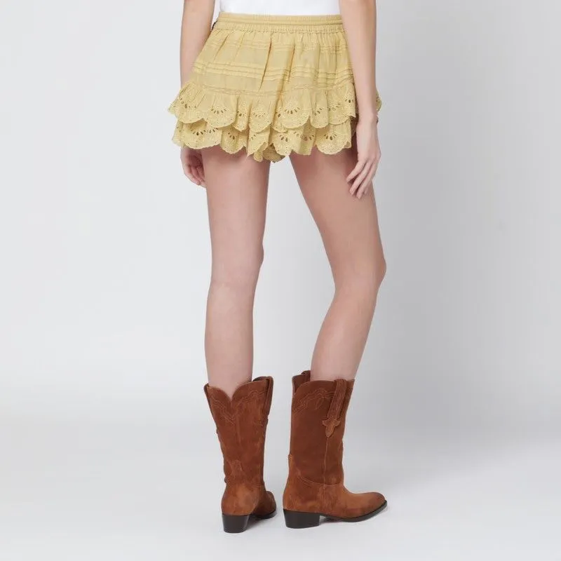 MUSTARD PURIA SHORTS RUFFLES ELASTIC WAIST sold by Lord & Taylor product image thumbnail 2