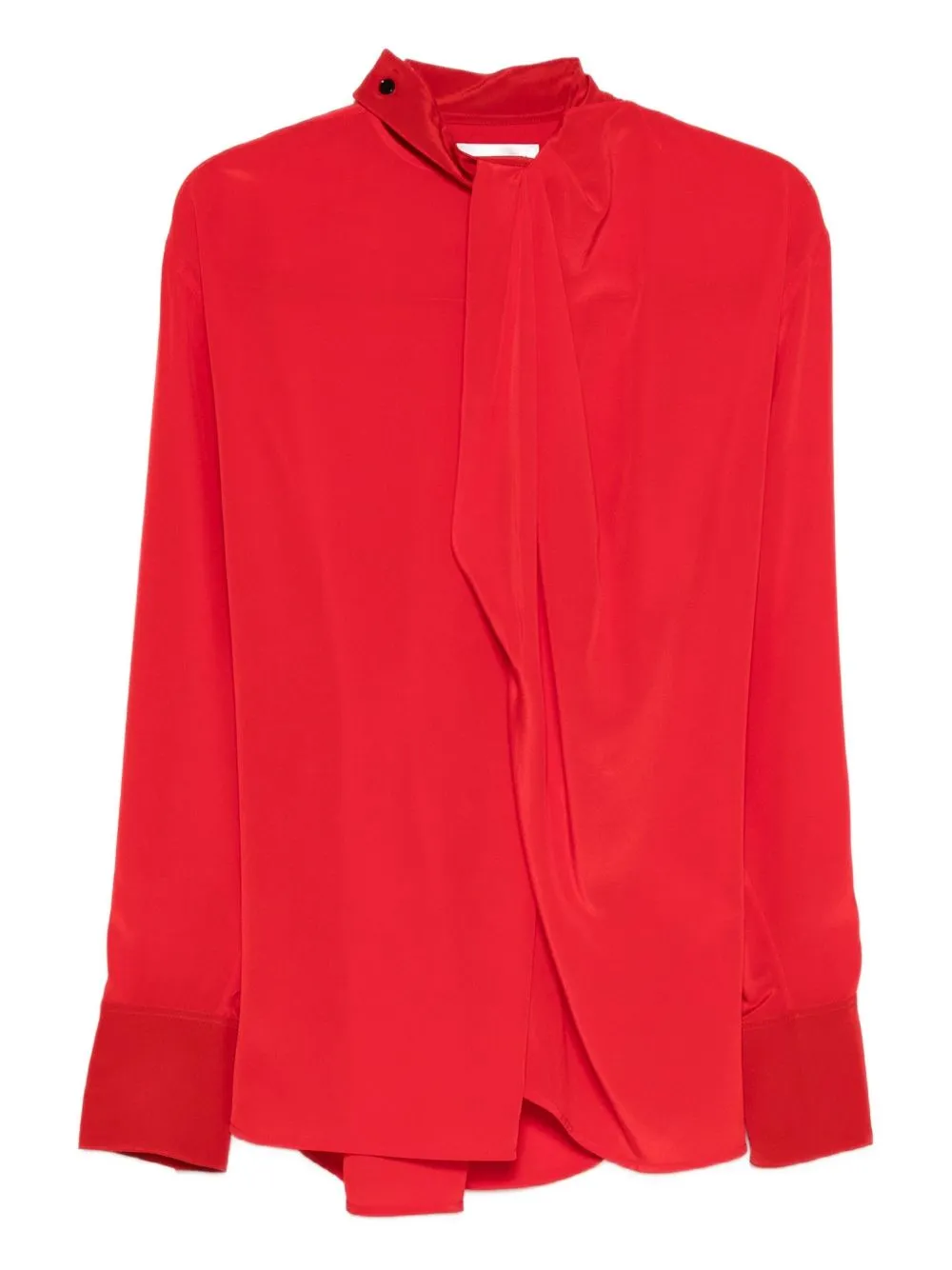 RED BLOUSE DRAPED DETAIL NECK BOW sold by Lord & Taylor