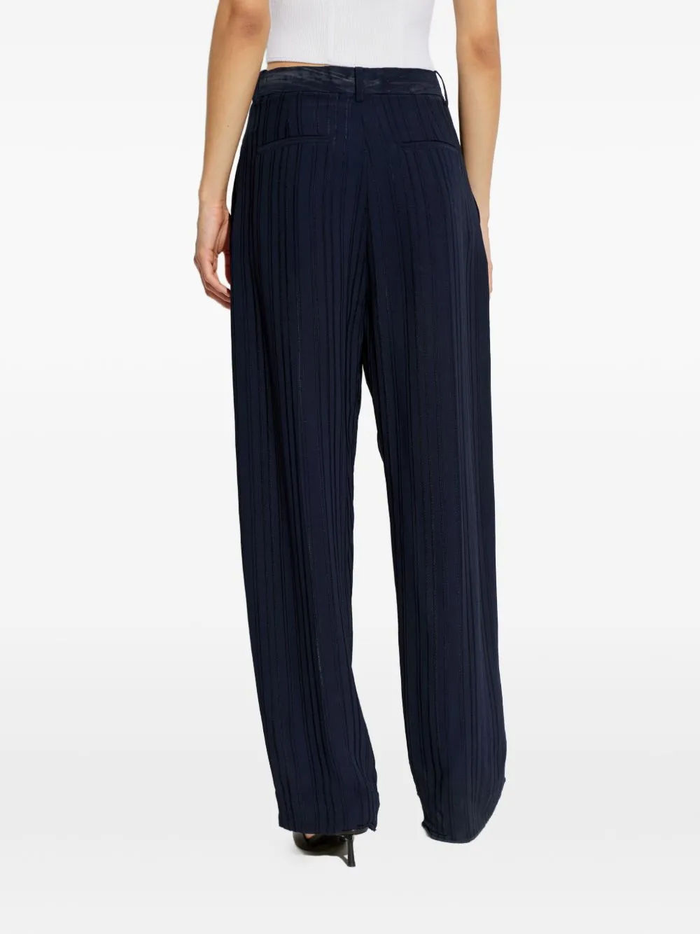 NAVY WIDE TROUSERS EMBROIDERED STRIPES sold by Lord & Taylor product image thumbnail 2