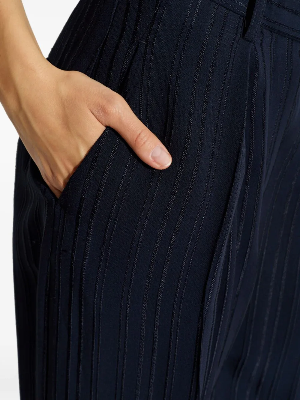 NAVY WIDE TROUSERS EMBROIDERED STRIPES sold by Lord & Taylor product image thumbnail 4