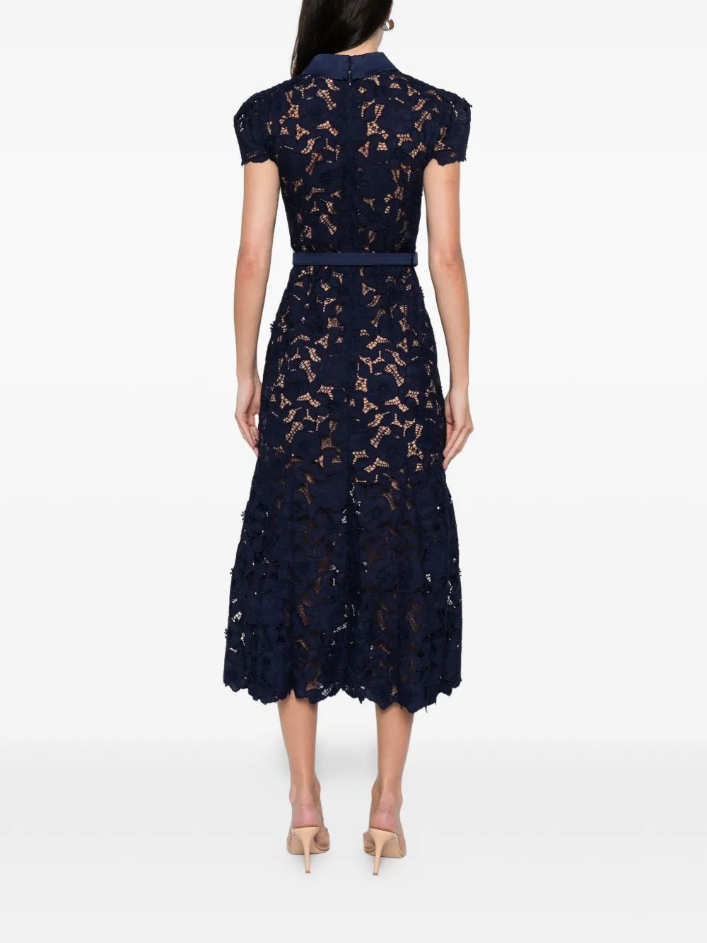 NAVY NUDE MIDI DRESS FLORAL EMBROIDERY sold by Lord & Taylor product image thumbnail 4