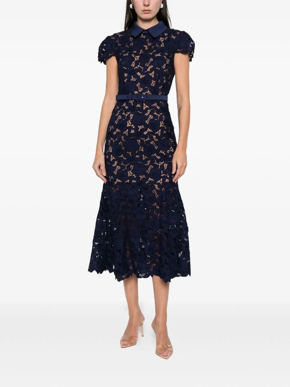 NAVY NUDE MIDI DRESS FLORAL EMBROIDERY sold by Lord & Taylor product image thumbnail 2