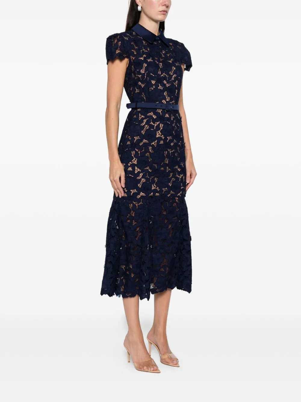 NAVY NUDE MIDI DRESS FLORAL EMBROIDERY sold by Lord & Taylor product image thumbnail 3