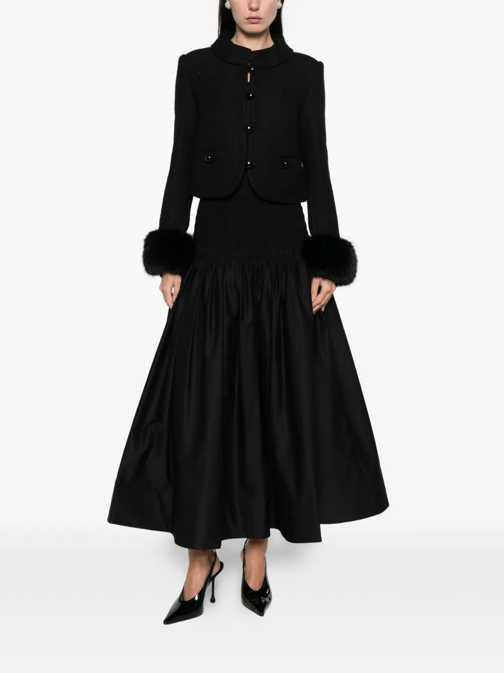 BLACK PLEATED MIDI SKIRT ELASTIC WAIST sold by Lord & Taylor product image thumbnail 2