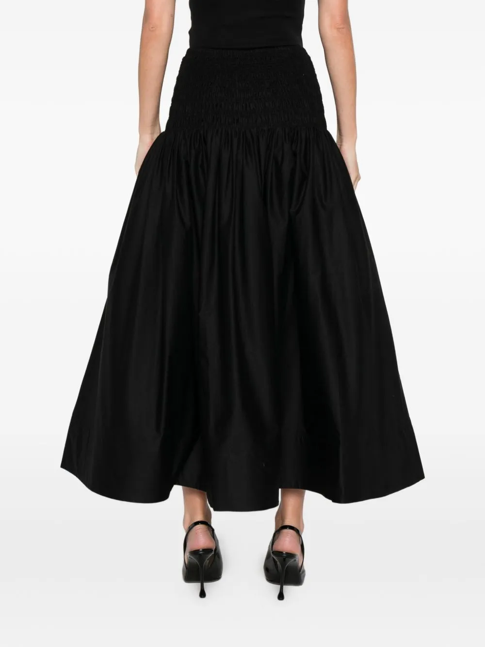BLACK PLEATED MIDI SKIRT ELASTIC WAIST sold by Lord & Taylor product image thumbnail 4