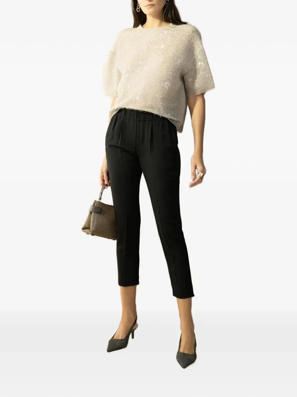 DAZZLING CASCADE EMBROIDERY T-SHIRT IN CRISPY SILK sold by Lord & Taylor product image thumbnail 2