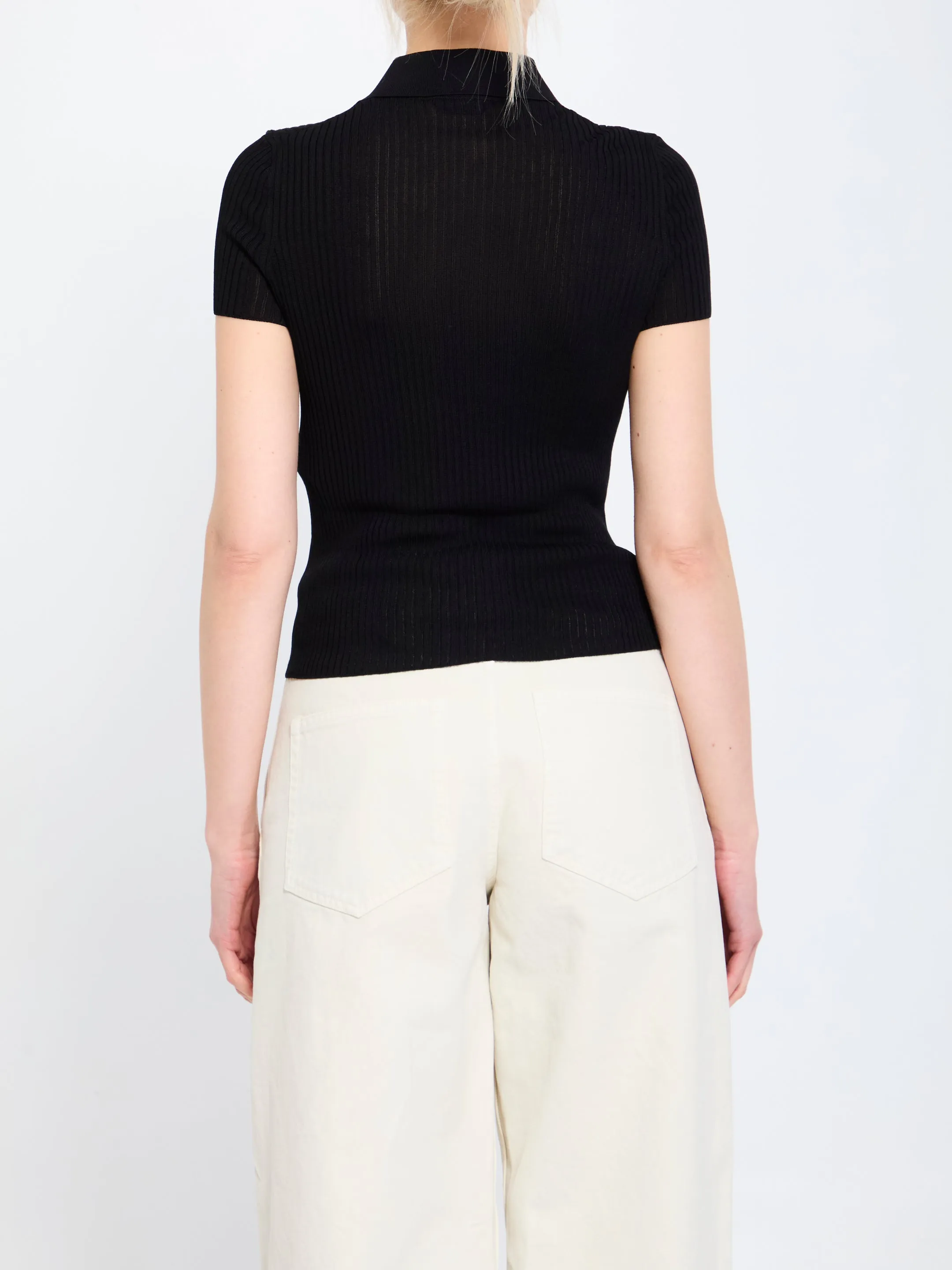 WOMEN`S SHORT SLEEVE SHIRT IN BLACK sold by Lord & Taylor product image thumbnail 4