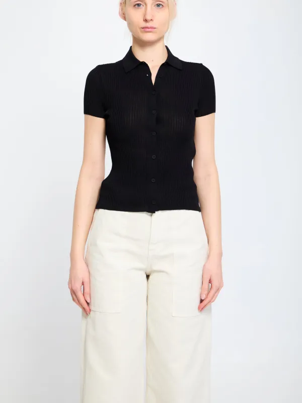 WOMEN`S SHORT SLEEVE SHIRT IN BLACK made by Balenciaga