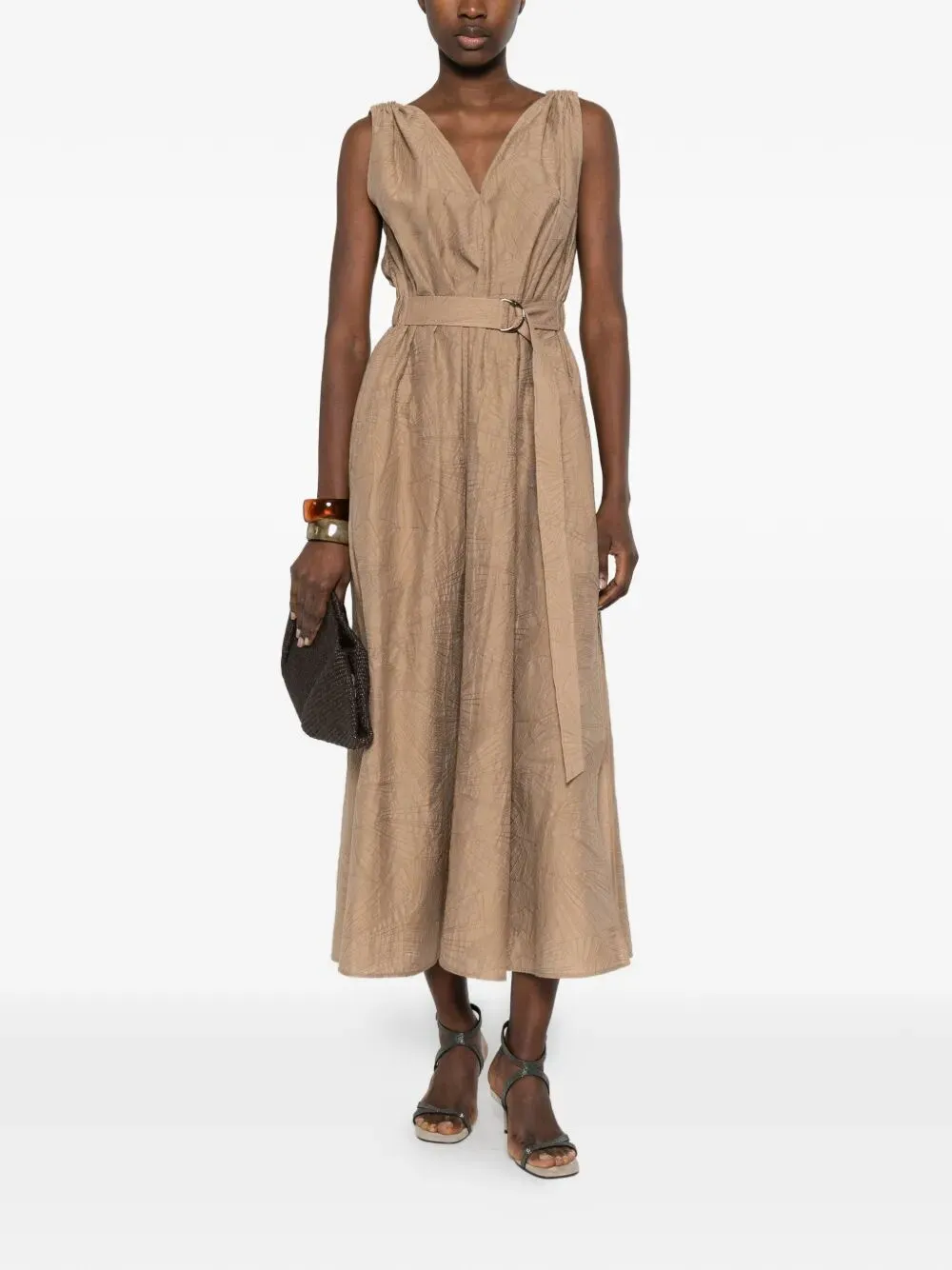 V-NECK BELTED MIDI DRESS sold by Lord & Taylor product image thumbnail 2