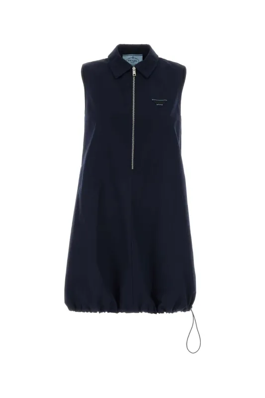 POPLIN MINI-DRESS WITH DRAWSTRING HEM made by Prada