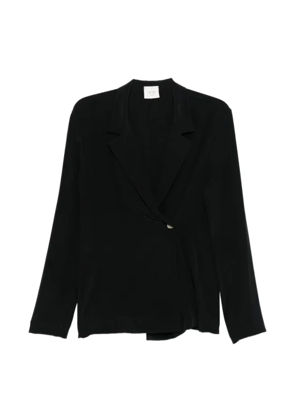 SILK BUTTONED ASYMMETRIC BLAZER sold by Lord & Taylor