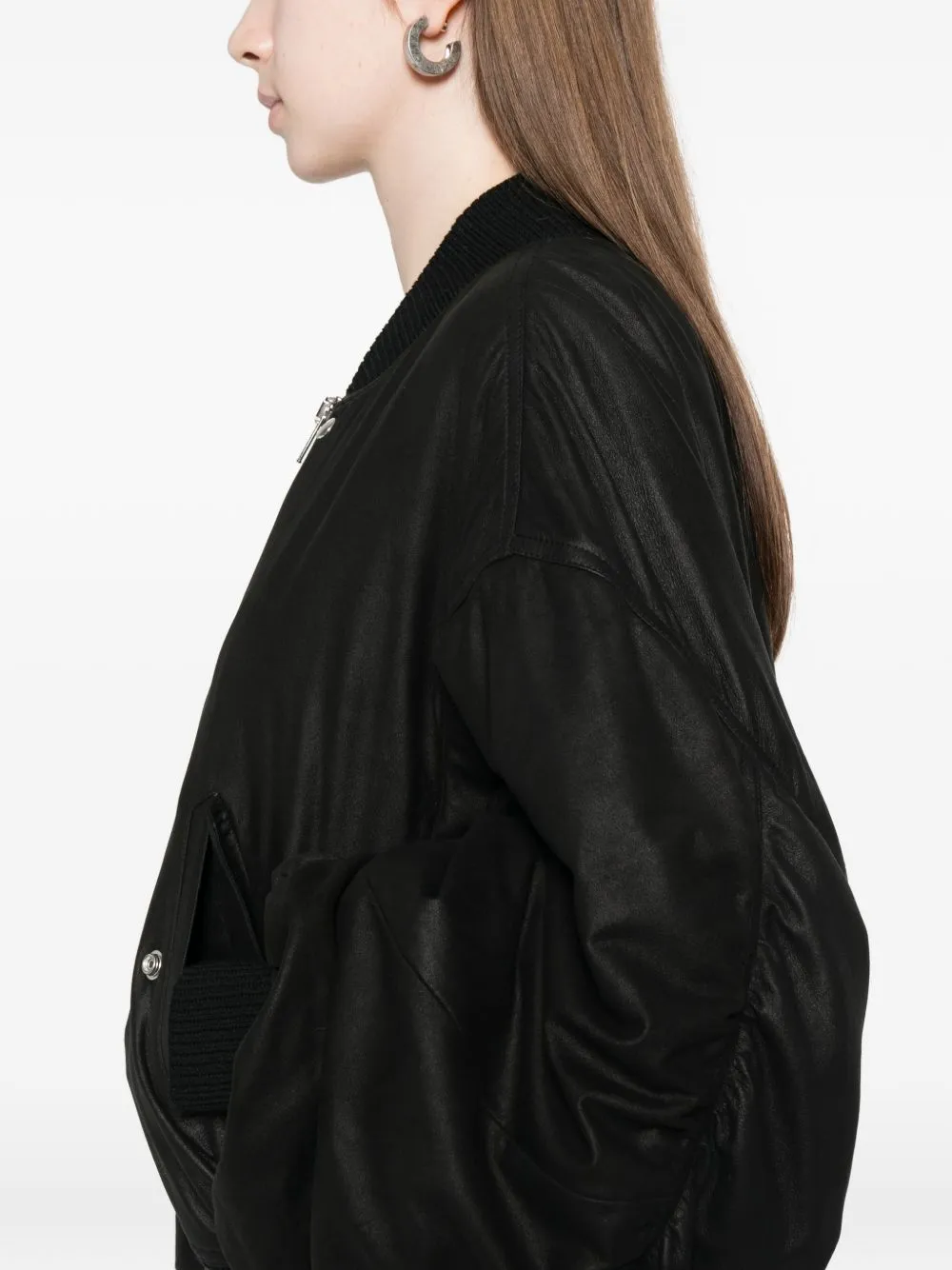 LEATHER PADDED BOMBER JACKET sold by Lord & Taylor product image thumbnail 3