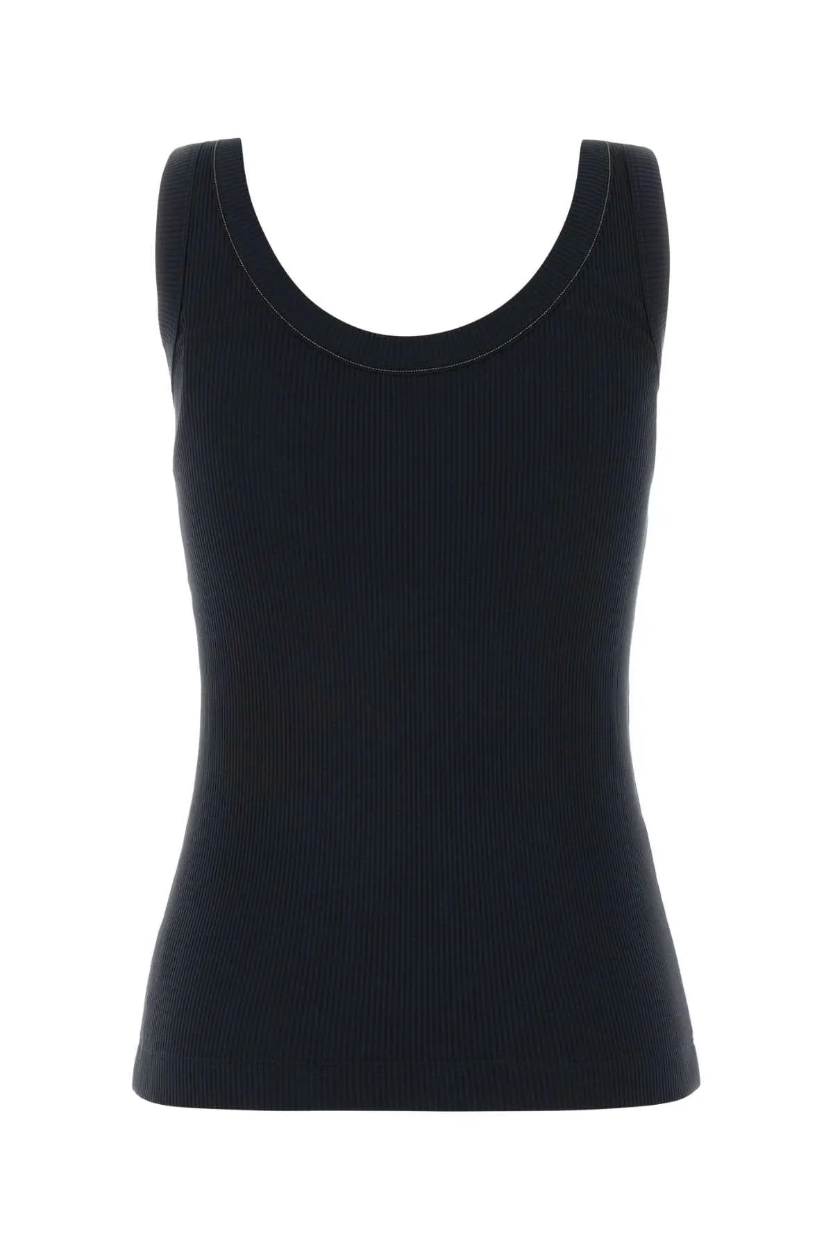 DARK BLUE STRETCH COTTON TANK TOP sold by Lord & Taylor product image thumbnail 2