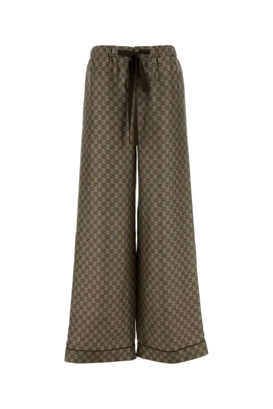 PRINTED TWILL WIDE-LEG PANT made by Gucci