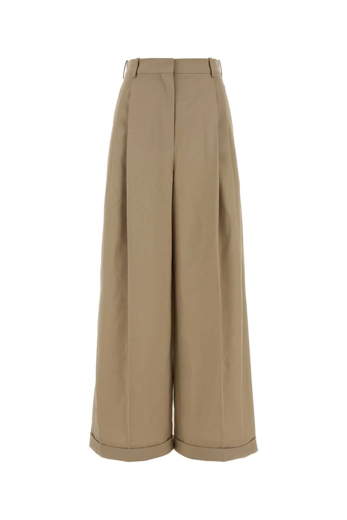 BEIGE COTTON WIDE-LEG PANT sold by Lord & Taylor