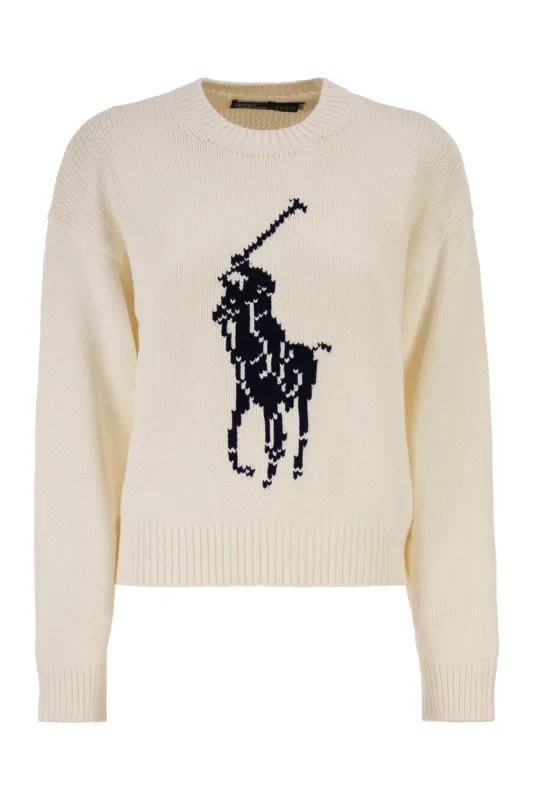 BIG PONY COTTON CREW NECK JUMPER made by Lord & Taylor