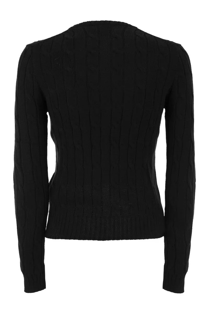 COTTON CABLE KNIT CREW NECK JUMPER sold by Lord & Taylor product image thumbnail 2