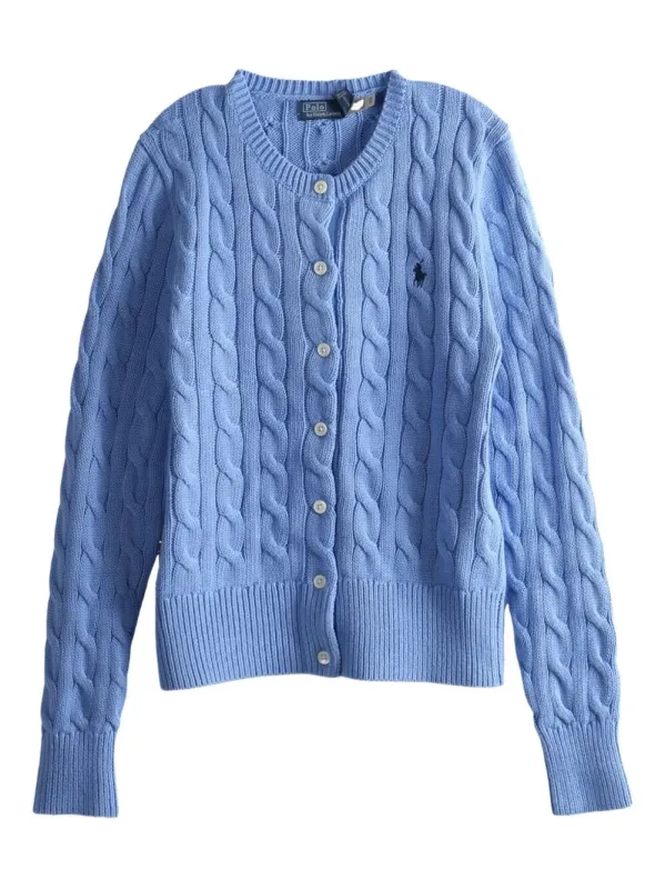 CABLE KNIT COTTON CREW NECK CARDIGAN made by Polo by Ralph Lauren