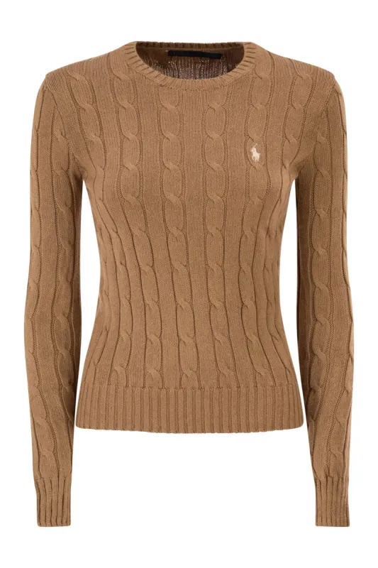 COTTON CABLE KNIT CREW NECK JUMPER made by Polo by Ralph Lauren