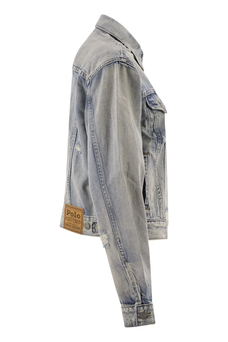 DENIM TRUCKER JACKET sold by Lord & Taylor product image thumbnail 3