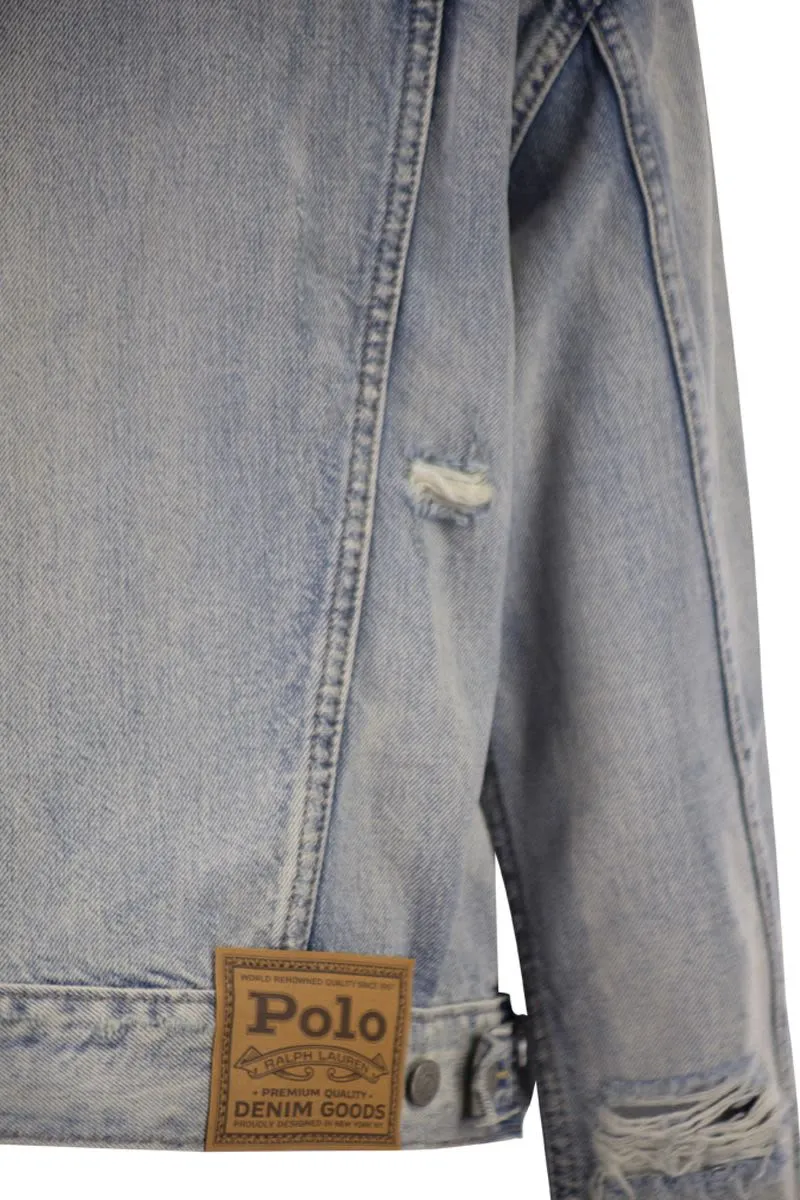 DENIM TRUCKER JACKET sold by Lord & Taylor product image thumbnail 4