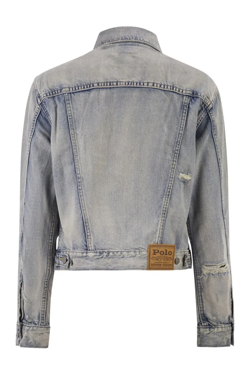 DENIM TRUCKER JACKET sold by Lord & Taylor product image thumbnail 2