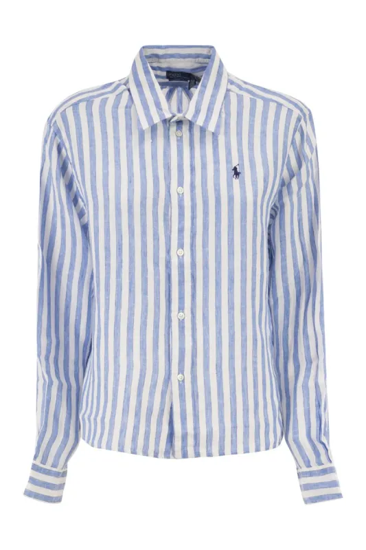 SHORT, LOOSE-FITTING LINEN SHIRT sold by Lord & Taylor