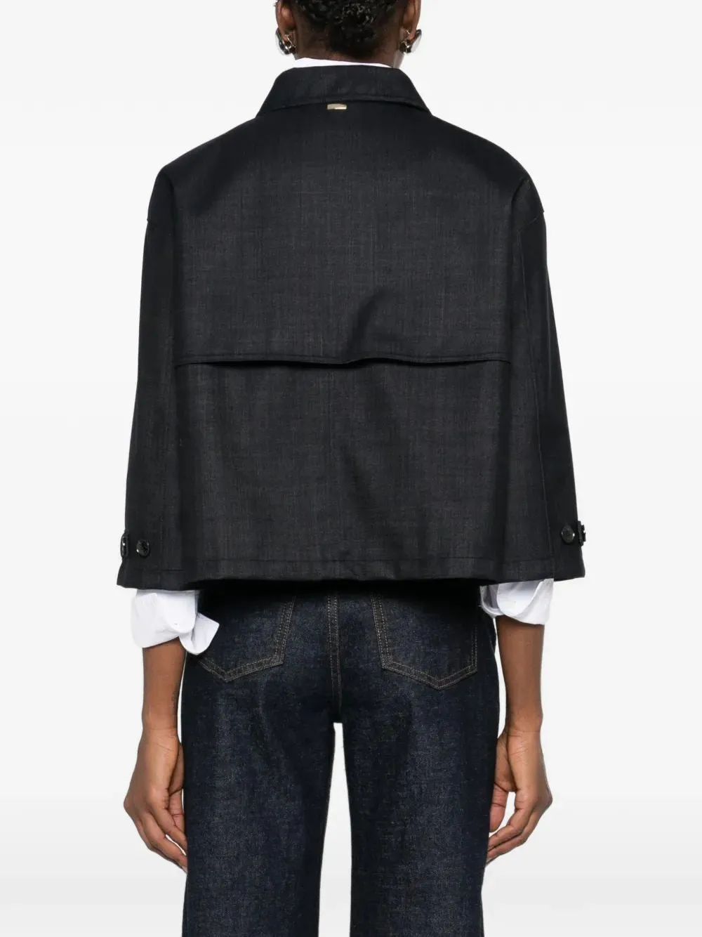 DARK BLUE WOOL CAPE sold by Lord & Taylor product image thumbnail 4