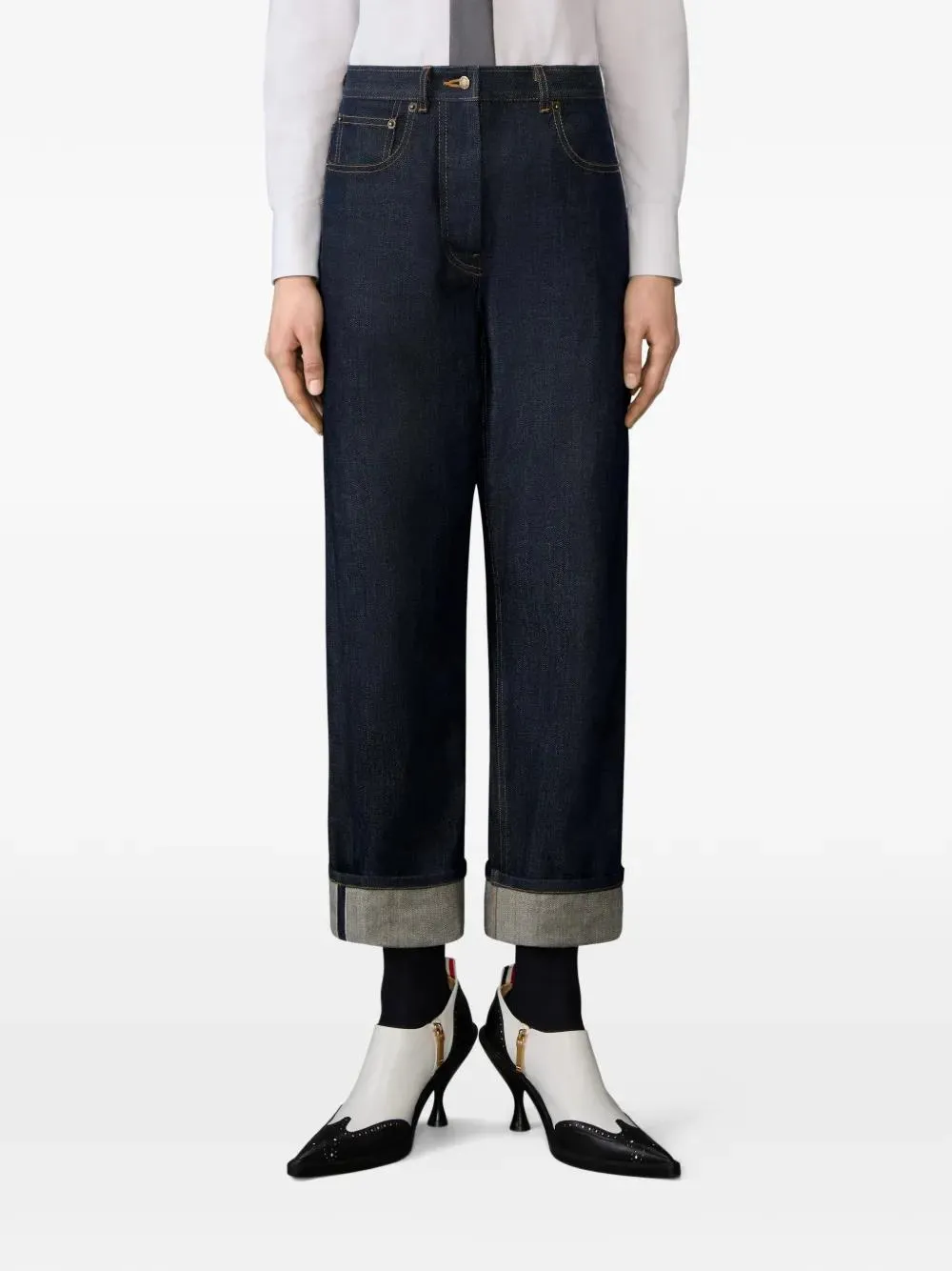 CUFFED JEANS WITH FIVE POCKETS sold by Lord & Taylor product image thumbnail 3