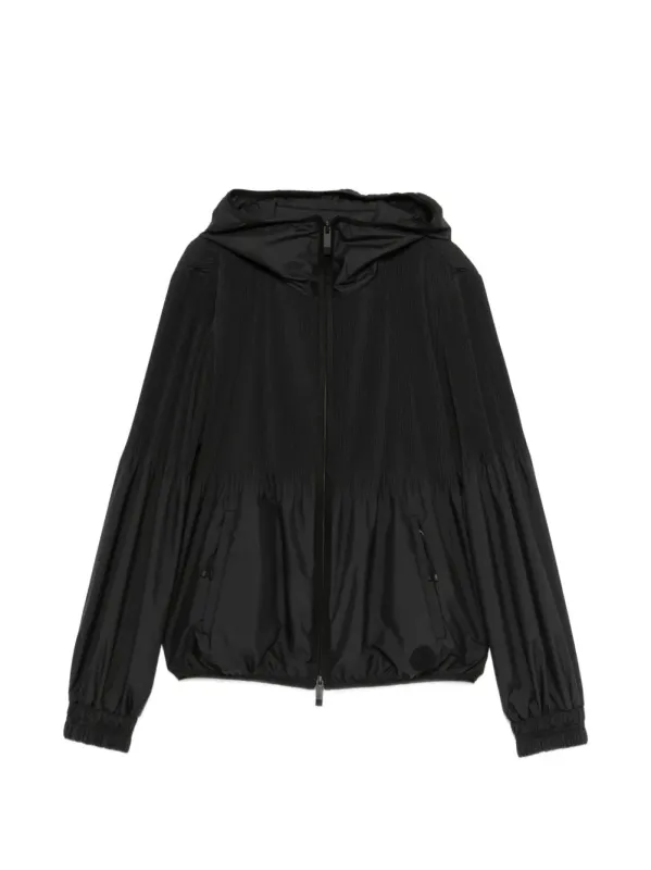 BLACK POLYESTER ANEMONE JACKET made by Moncler