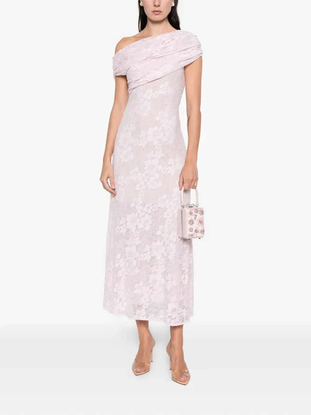 PINK POLYAMIDE RHINESTONE LACE MIDI DRESS sold by Lord & Taylor product image thumbnail 2
