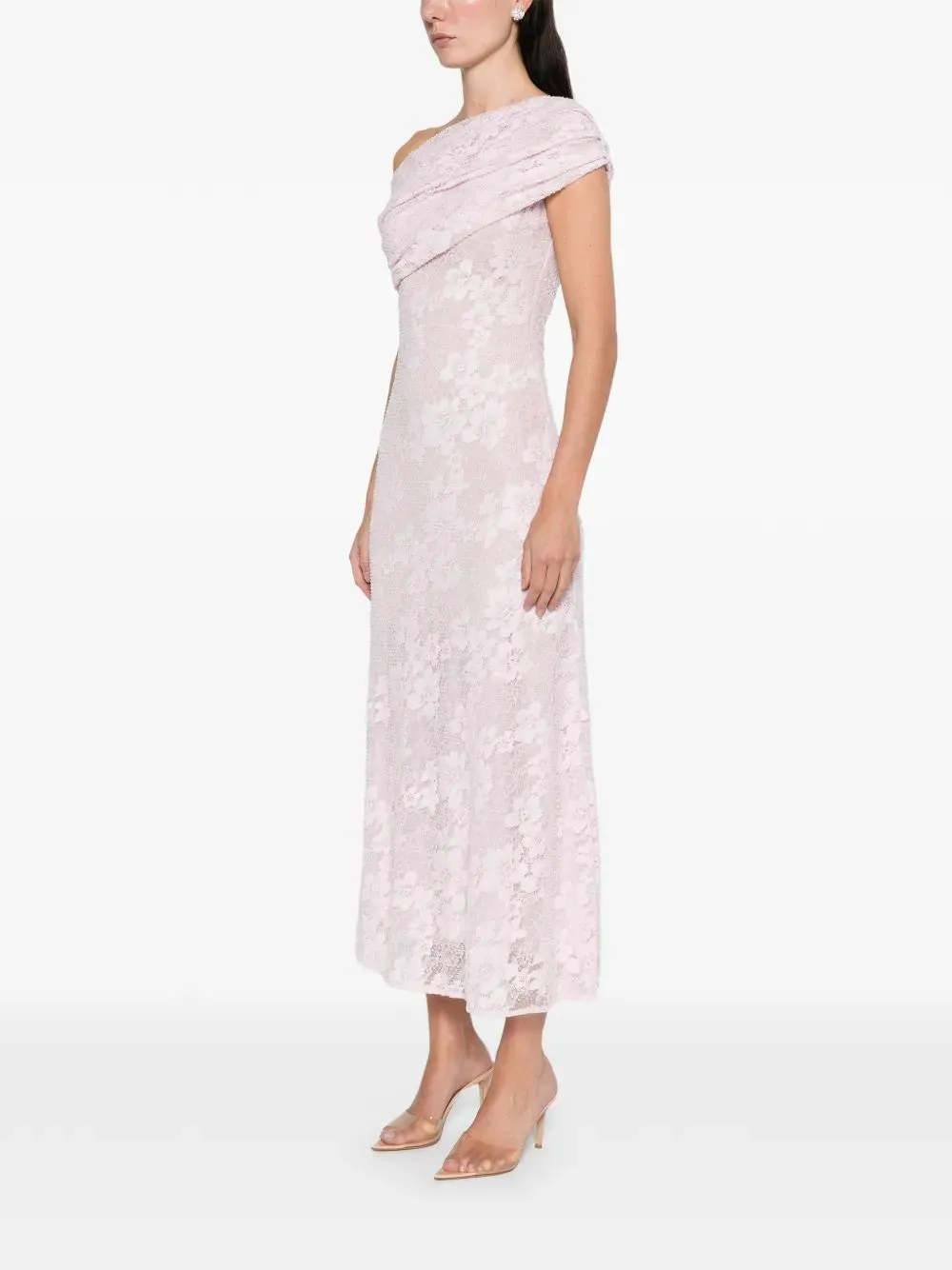 PINK POLYAMIDE RHINESTONE LACE MIDI DRESS sold by Lord & Taylor product image thumbnail 3