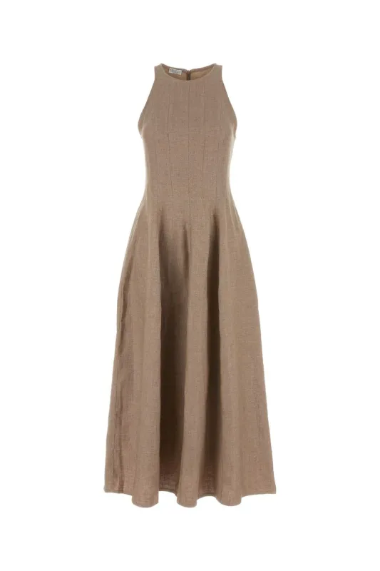 SPARKLING LINEN TWILL DRESS made by Brunello Cucinelli