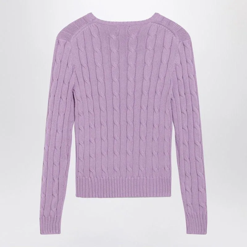 LILAC COTTON CABLEKNIT SWEATER sold by Lord & Taylor product image thumbnail 2