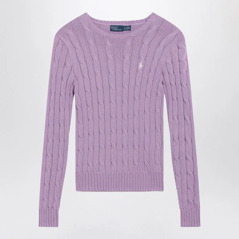 LILAC COTTON CABLEKNIT SWEATER made by Polo by Ralph Lauren