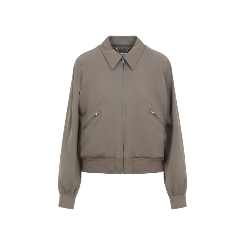 BEIGE VIRGIN WOOL ZIPUP JACKET made by Maison Margiela