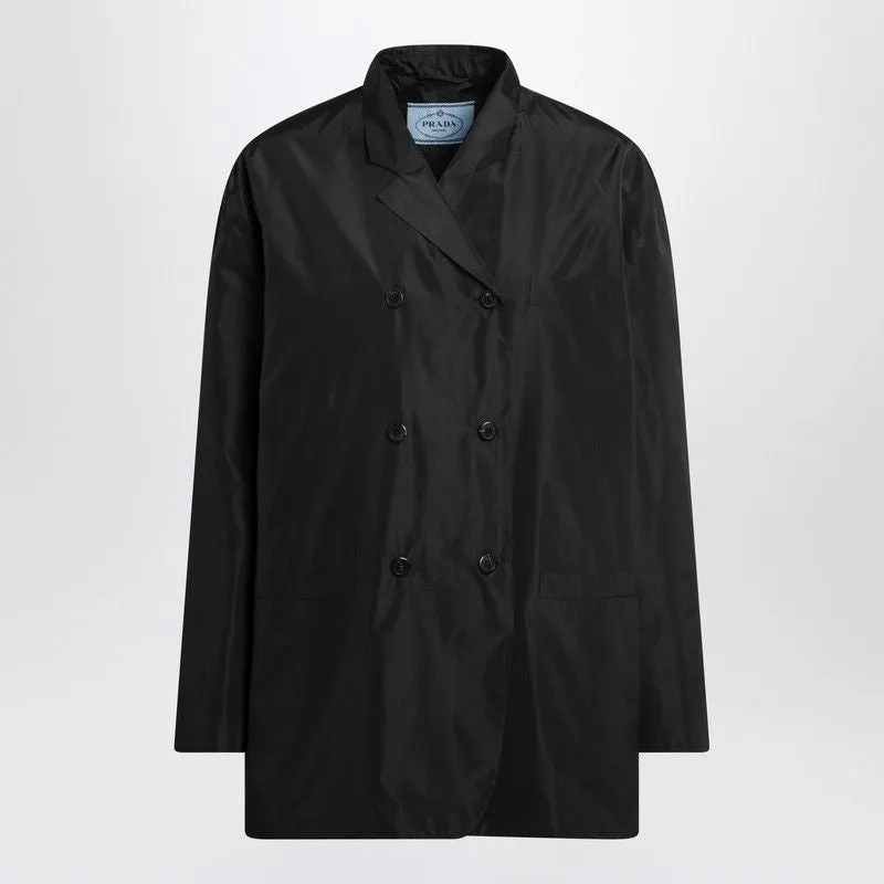 BLACK DOUBLEBREASTED TECHNICAL TAFFETA JACKET sold by Lord & Taylor