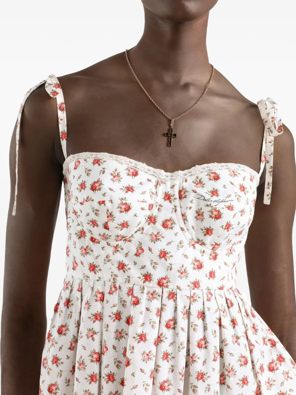 WHITE MINI DRESS WITH ROSELLINE PRINT sold by Lord & Taylor product image thumbnail 2