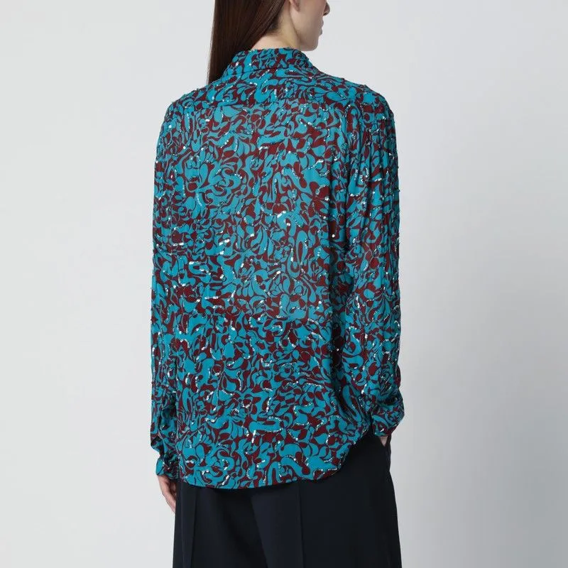 SHIRT WITH TURQUOISE SEQUIN PRINT sold by Lord & Taylor product image thumbnail 2