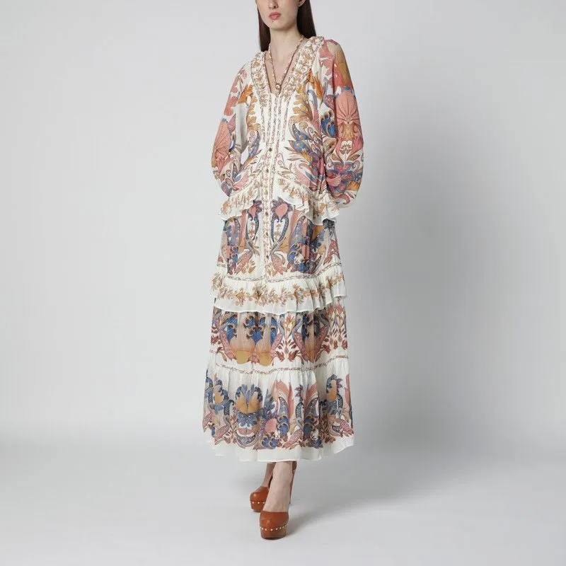 WHITE SEA GARDEN DRESS WITH TIERED RUFFLES sold by Lord & Taylor