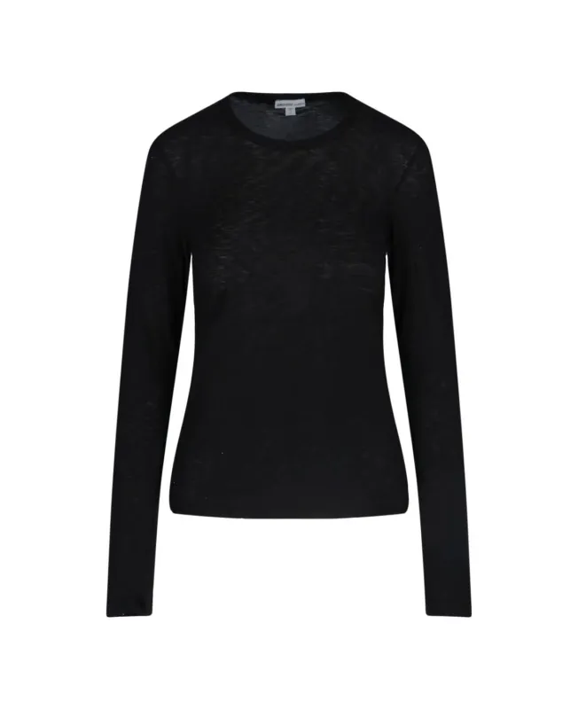 BLACK COTTON LONG SLEEVE T-SHIRT sold by Lord & Taylor