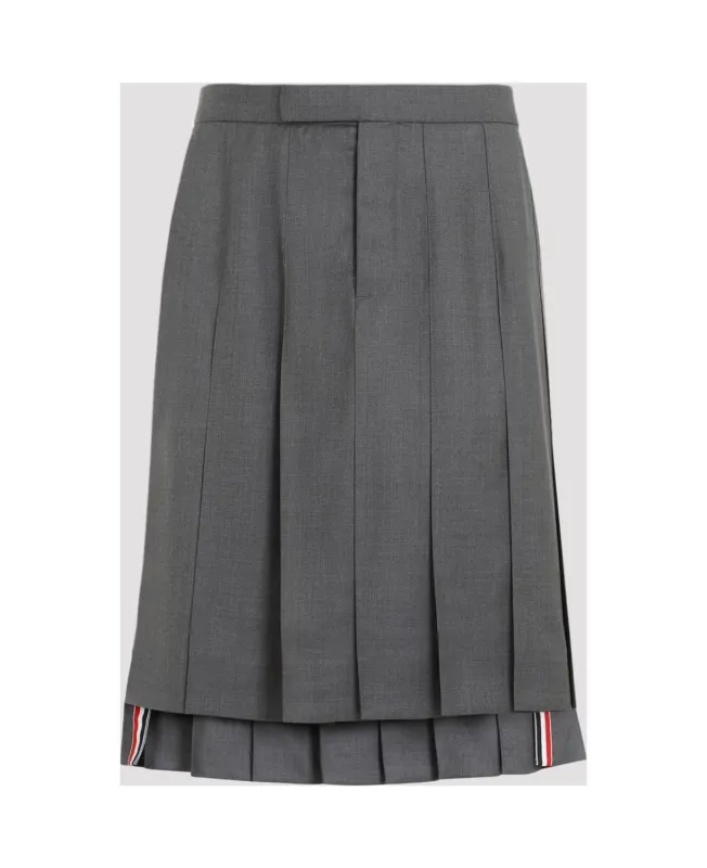 GREY WOOL PLEATED SKIRT sold by Lord & Taylor
