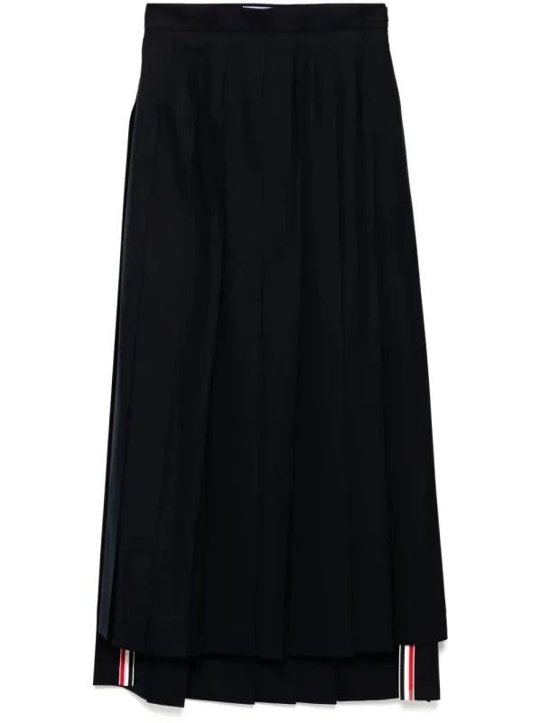 BLUE WOOL PLEATED SKIRT sold by Lord & Taylor